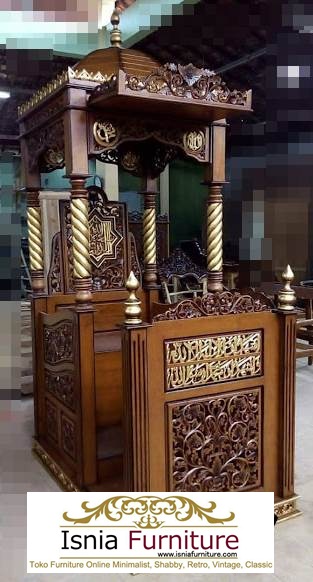 Mimbar-Masjid-Bogor-Ukiran-Mewah-Jepara-Kayu-Jati Jual Mimbar Masjid Bogor Ukiran Mewah Jepara Kayu Jati