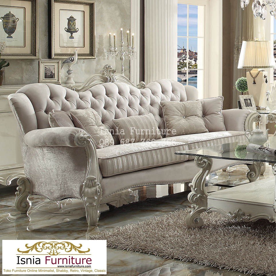 set-kursi-tamu-sofa-mewah-putih Jual Set Kursi Sofa Mewah Putih Ruang Tamu Desain Klasik