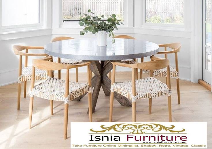 meja-marmer-bundar-desain-kaki-kayu-unik Meja Marmer Bundar Harga Murah Terlaris Berkualitas