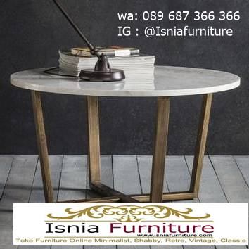 meja-marmer-bundar-desain-kaki-kayu-unik Meja Marmer Bundar Harga Murah Terlaris Berkualitas