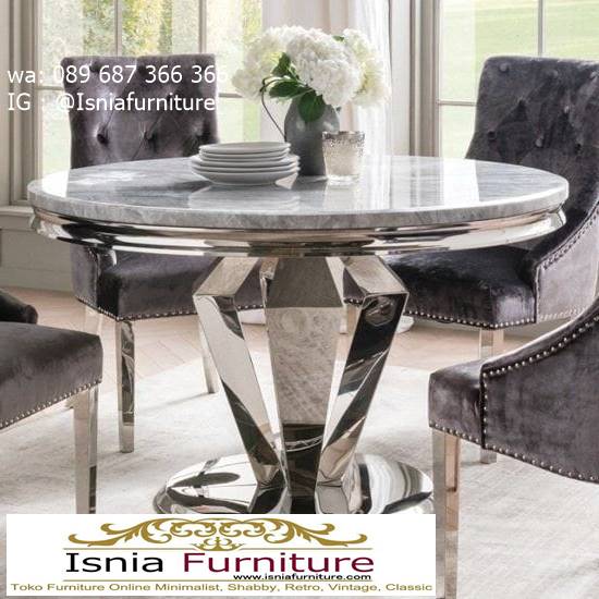 meja-marmer-bundar-desain-kaki-kayu-unik Meja Marmer Bundar Harga Murah Terlaris Berkualitas