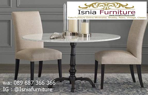 meja-marmer-bundar-desain-kaki-kayu-unik Meja Marmer Bundar Harga Murah Terlaris Berkualitas