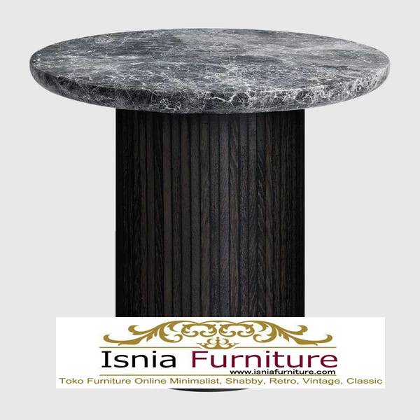 meja-marmer-bundar-desain-kaki-kayu-unik Meja Marmer Bundar Harga Murah Terlaris Berkualitas