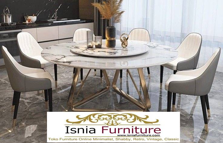 meja-marmer-bundar-desain-kaki-kayu-unik Meja Marmer Bundar Harga Murah Terlaris Berkualitas