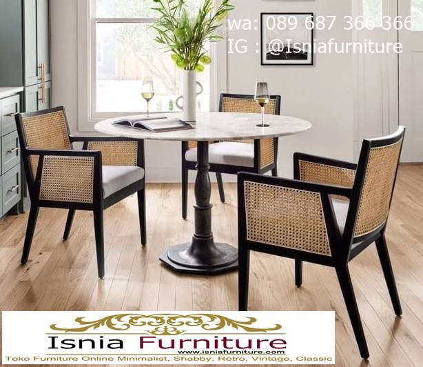 meja-marmer-bundar-desain-kaki-kayu-unik Meja Marmer Bundar Harga Murah Terlaris Berkualitas