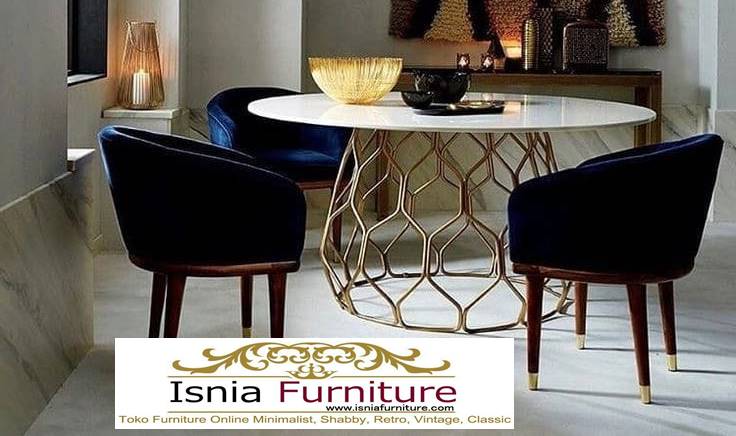 meja-marmer-bundar-desain-kaki-kayu-unik Meja Marmer Bundar Harga Murah Terlaris Berkualitas