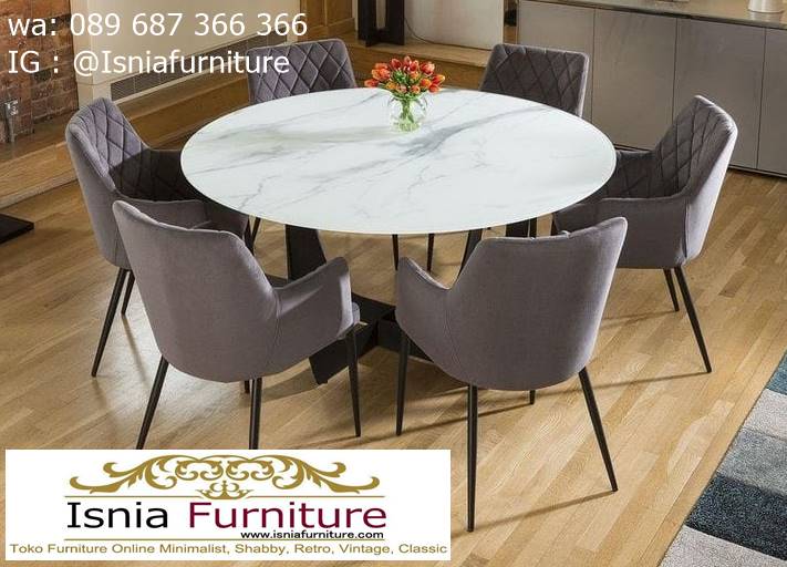 meja-marmer-bundar-desain-kaki-kayu-unik Meja Marmer Bundar Harga Murah Terlaris Berkualitas