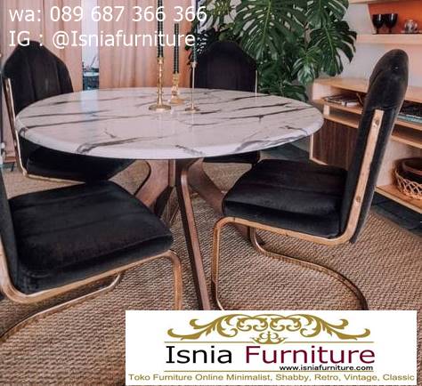 meja-marmer-bundar-desain-kaki-kayu-unik Meja Marmer Bundar Harga Murah Terlaris Berkualitas