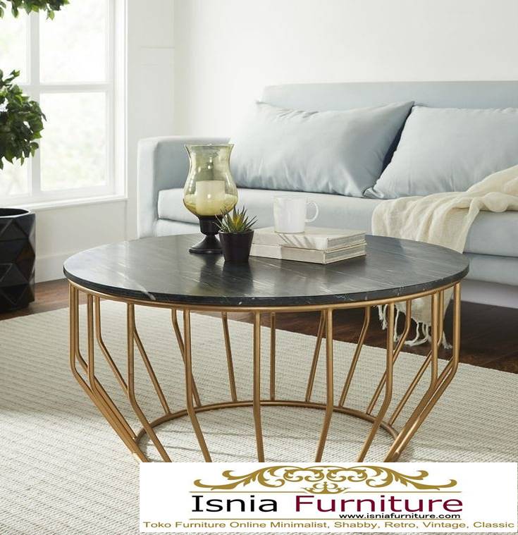 meja-marmer-bundar-desain-kaki-kayu-unik Meja Marmer Bundar Harga Murah Terlaris Berkualitas