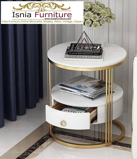 meja-marmer-bundar-desain-kaki-kayu-unik Meja Marmer Bundar Harga Murah Terlaris Berkualitas