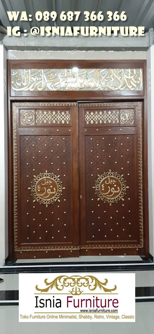 pintu-masjid-nabawi-kayu-jati-ukiran-minimalis Jual Pintu Masjid Nabawi Kayu Jati Terbaru Terlaris
