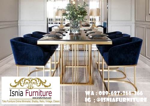 toko-meja-makan-marmer-model-kaki-stainless-gold Toko Meja Makan Marmer Langsung Dari Pabrik