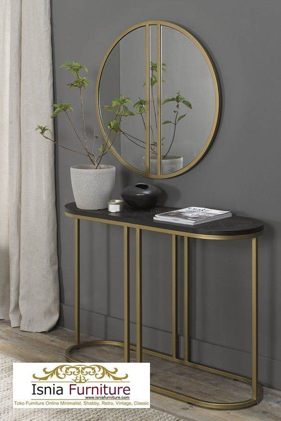 a-meja-konsul-pigura Jual Meja Konsul Marmer Kaki Stainless Model Pigura Cermin