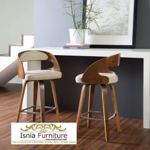 Kursi Bar Kayu Jati Modern Dudukan Busa