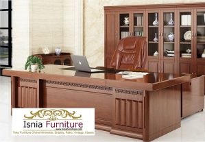 Meja Direktur Kayu Jati Modern