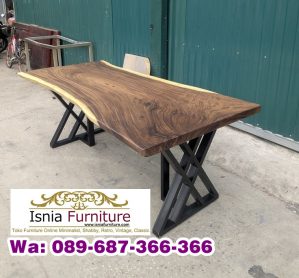 Meja Meeting Jati Kaki Besi