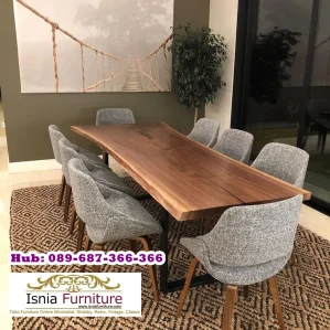 Meja Kayu Jati Panjang Kaki Besi