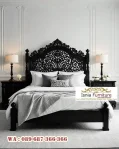 Tempat Tidur Kayu Jati Finishing Black Doff