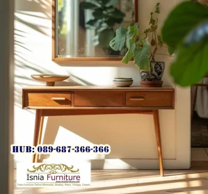 Meja Konsol Kayu Jati Desain Minimalis