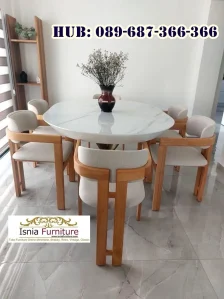 Meja Makan Marmer 6 Kursi