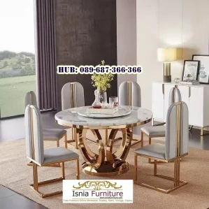 Meja Makan Motif Marmer