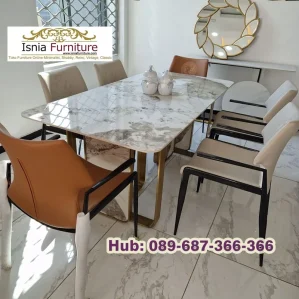 Meja Makan Marmer 6 Orang