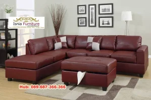 Set Sofa L Kulit Bekasi