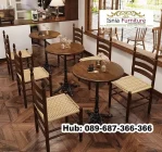 Kursi Cafe Dudukan Rotan Kayu Jati
