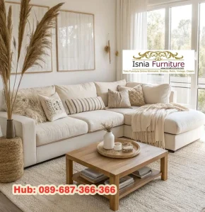 Kursi Sofa Putih Sudut