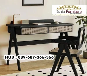 Meja Belajar Kombinasi Rotan