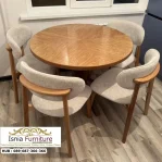 Set Meja Makan Bundar Minimalis