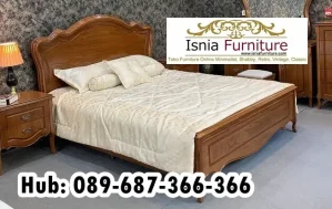 Jual Tempat Tidur Jember Kayu Jati Finishing Natural