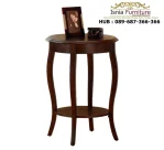 Meja Sudut Kayu Klasik 2 Tingkat Subang