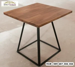 Jual Meja Cafe Bentuk Persegi Kombinasi Rangka Besi