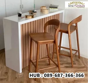 Kursi Bar Kayu Jati Finishing Alami