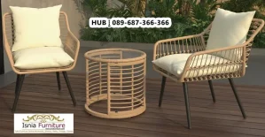 Kursi Teras Estetik Modern Rotan