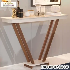 Meja Konsul Kayu Jati Modern Pekanbaru Desain Elegan