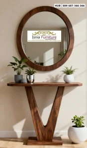 Meja Konsul Modern Kayu Jati Walnut Samarinda