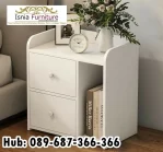 Meja Sudut Kayu Estetik Warna Putih