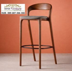 Jual Kursi Bar Estetik Kayu Solid Lengkung