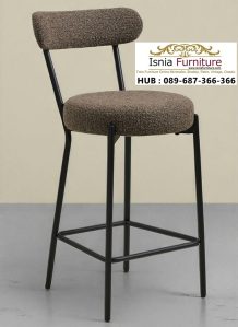 Jual Kursi Bar Estetik Tekstur Boucle Minimalis