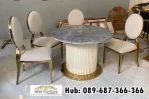 Jual Meja Makan Marmer Hermest Bulat Elegan