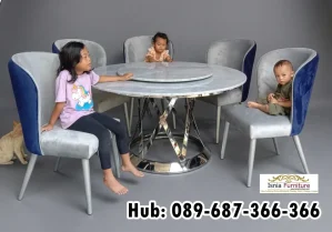 Jual Produk Meja Makan Marmer Rangka Stainless