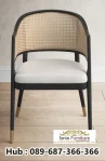 Kursi Rotan Kombinasi Kayu Finishing Black