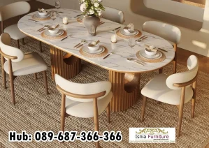 Jual Meja Makan Marmer Satu Set
