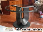 Kaki Meja Bulat Stainless Hairline Black Doff Istimewa