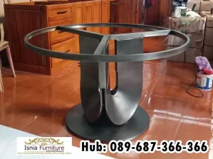 Kaki Meja Bulat Stainless Hairline Black Doff Istimewa