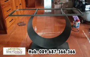 Kaki Meja Konsul Minimalis Hairline Black Doff Unik