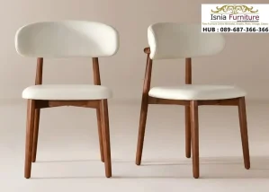 Kursi Cafe Minimalis Sandaran Lengkung Kayu Jati