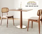 Set Meja Cafe Estetik Rotan Modern